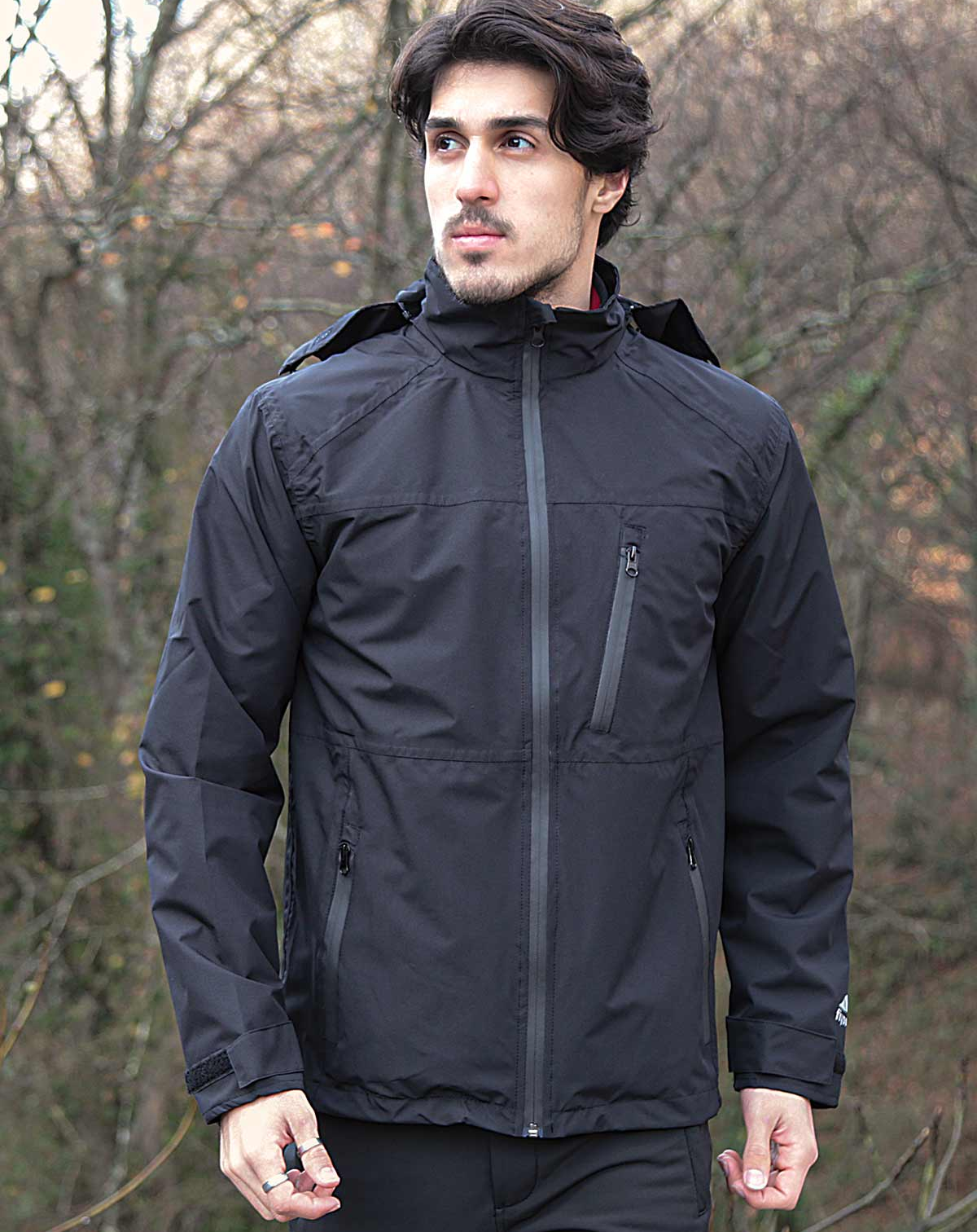 Fiyort Odda Su Geçirmez Yağmurluk Ceket Siyah