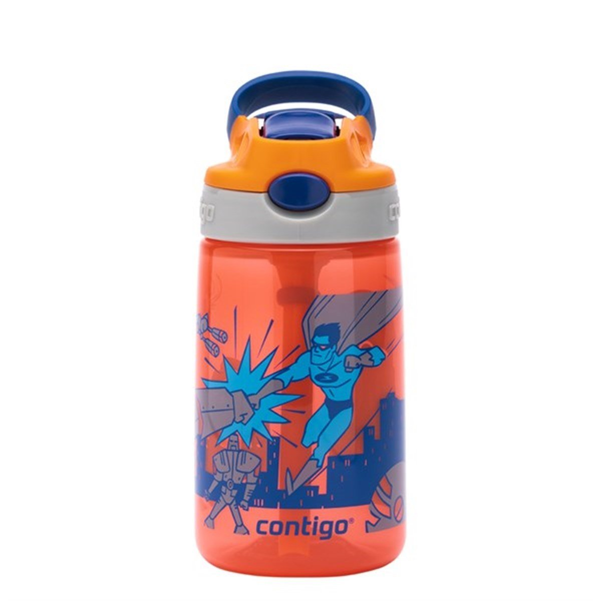 Contigo Gizmo Flip Süper Kahraman Çocuk Suluğu 420ML Turuncu