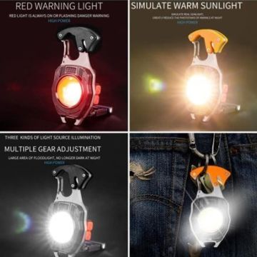 Headlight 5 Fonksiyonlu Survival Kamp Feneri 500 Lümen Kırmızı Işık, Çakmaklı, Düdüklü Şişe Açacaklı Lamba