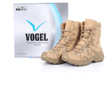 Vogel Tactical Fermuarlı Süet Çöl Rengi Askeri Bot