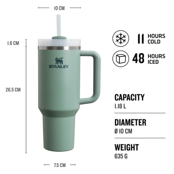 Stanley Quencher Pipetli Termos Bardak 1.18 Lt Yeşil