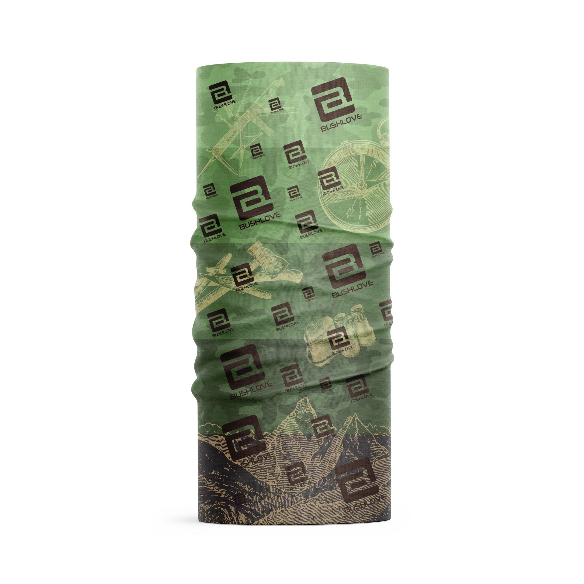 Bushlove Bushcraft Outdoor Bandana Green Peak