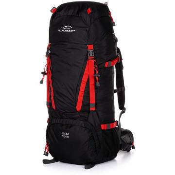 Loap Atlas 70+10 Lt Trekking Sırt Çantası 80LT - Siyah/Kırmızı