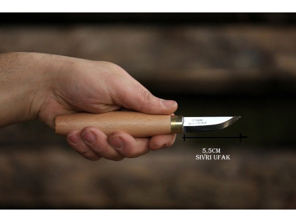 Ozul Knives Ahşap Kuksa Kaşık Oyma Bıçağı - 3 Sivri 5,5cm