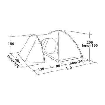 EasyCamp Messina 500 14M² Blackroom 5 Kişilik 2Metre Yüksek Aile Çadırı