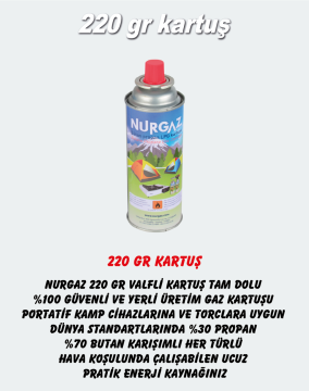 Nurgaz 220 gr Basınçlı Kartuş