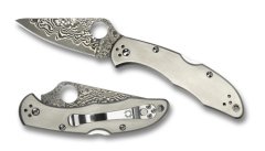 SPYDERCO DELICA TITANIUM DAMASCUS CAKI