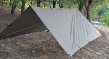 Bushlove Bushcraft Premium 4 Mevsim Coyote Brown Tarp Tente 3m*3m